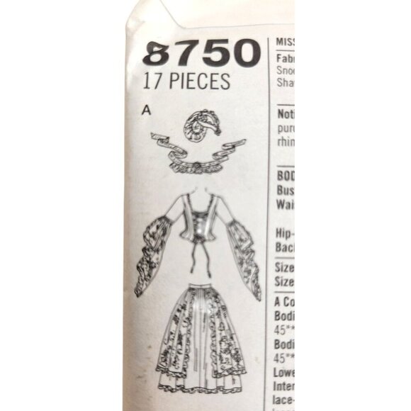 Simplicity 8750 Sewing Pattern Gothic Medieval Costume Size D 4-6-8 17 Pieces - Picture 5 of 9